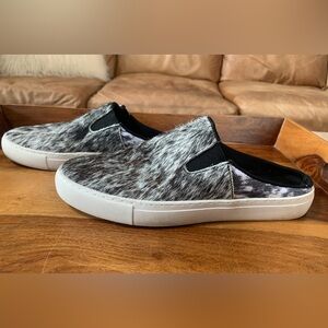 Montana West Calf Hair Slip On Mule Sneakers